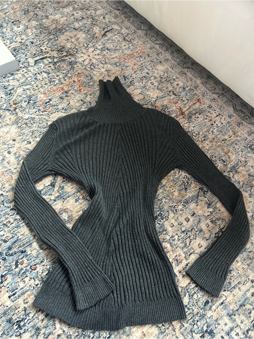 It's Our Time Charcoal Ribbed Turtleneck Sweater